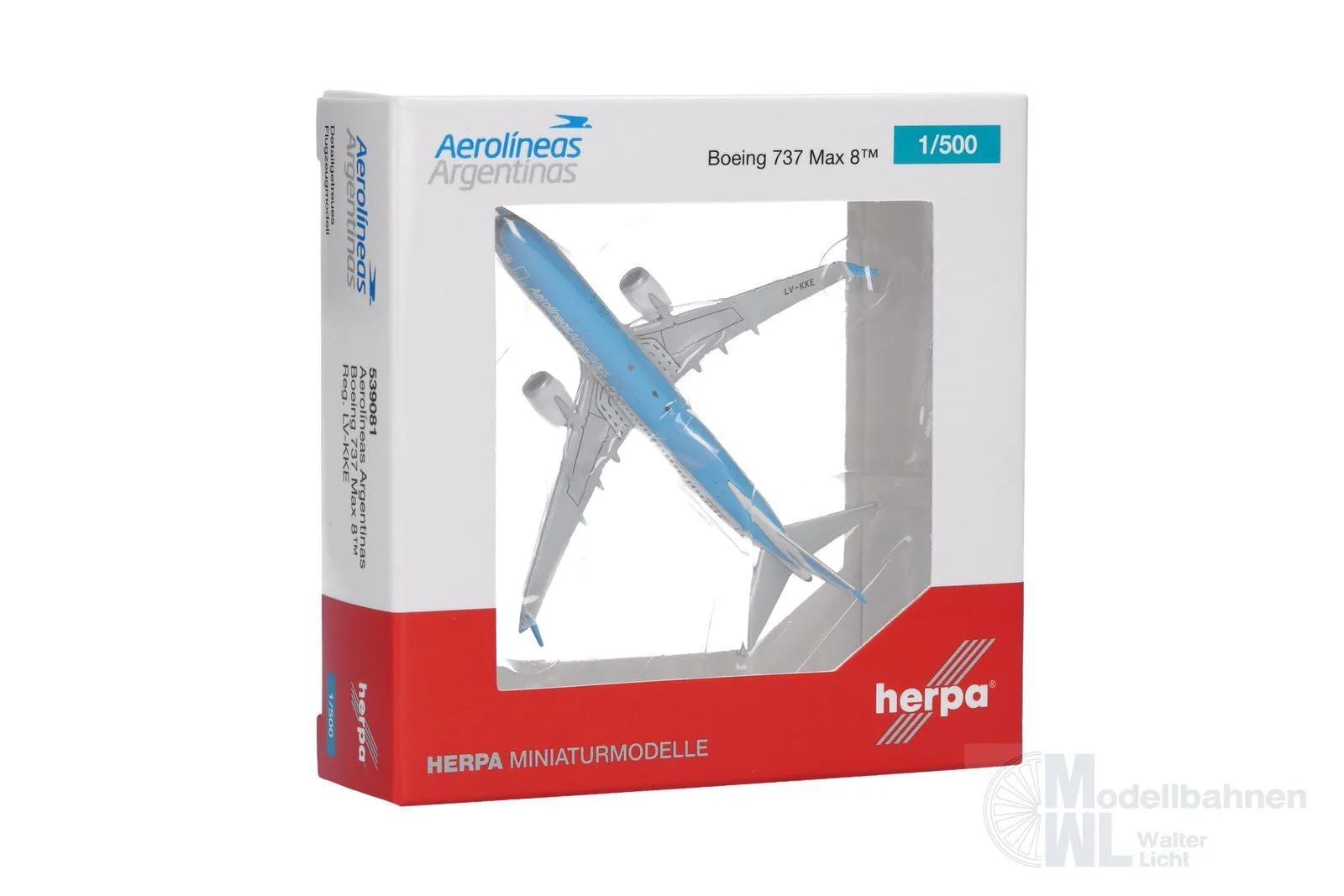 Herpa 539081 - Boeing 737 Max 8 Aerolineas Argentinas 1:500