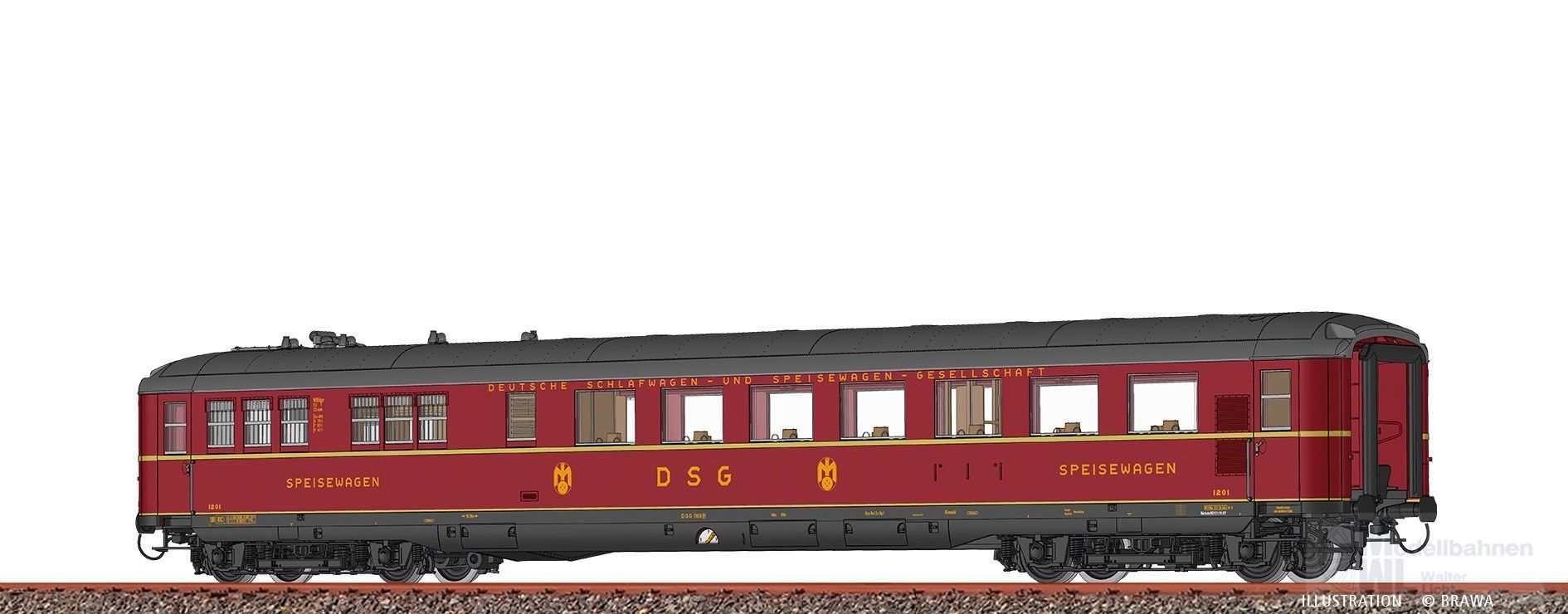 Brawa 51046 - Speisewagen DSG Ep.III WR4üge 1201 H0/GL BASIC