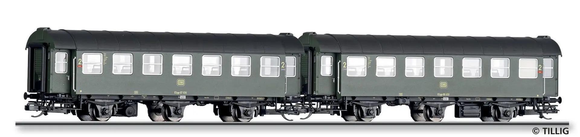 Tillig 01061 - Umbauwagen Paar DB Ep.IV 2.Kl. 2.tlg. TT 1:120