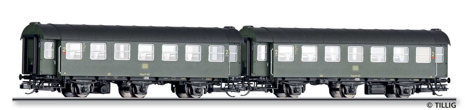 Tillig 01061 - Umbauwagen Paar DB Ep.IV 2.Kl. 2.tlg. TT 1:120