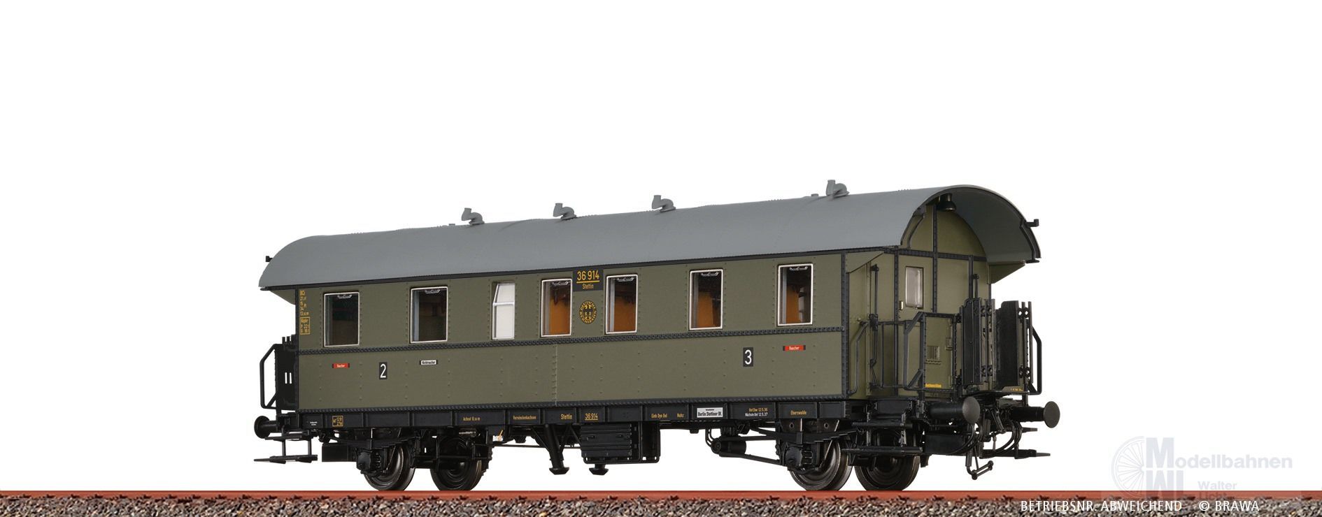 Brawa 46795 - Einheits-Durchgangswagen DRG Ep.II BCi-29 H0/GL Basic+ LED