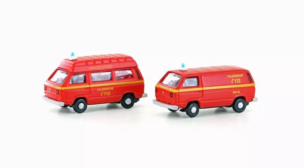 Lemke Minis 4342 - VW T3 Feuerwehr Set 2.tlg. N 1:160