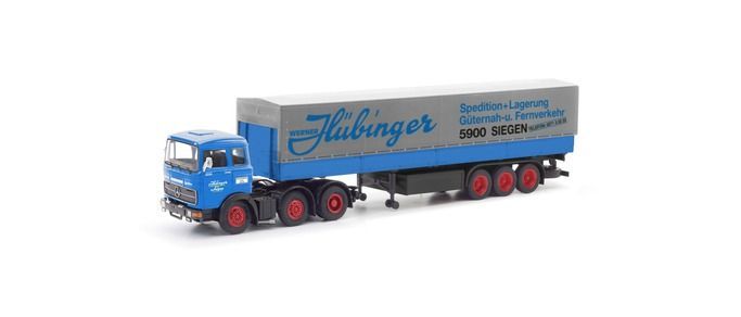 Herpa 87MBS026253 - Mercedes-Benz LPS 2032 Planen Sattelzug Hübinger H0 1:87