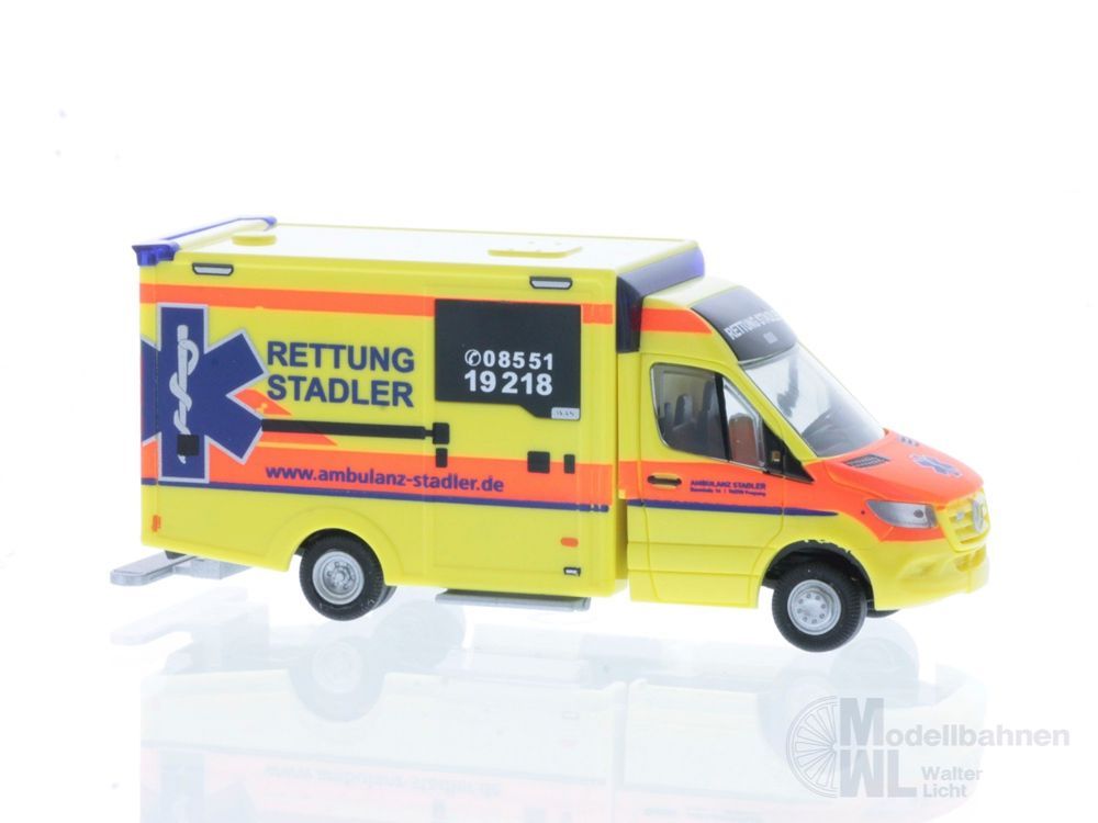 Rietze 76195 - Mercedes-Benz WAS RTW ´18 Ambulanz Stadler H0 1:87