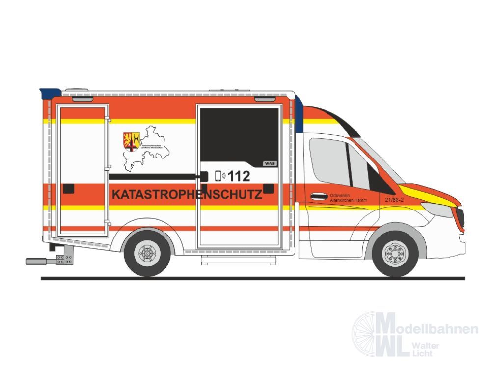 Rietze 76096 - WAS Design-RTW ´18 Katastrophenschutz DRK Altenkirchen Hamm H0 1:87