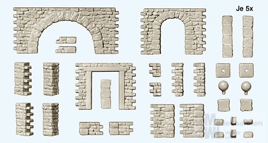 Preiser 18217 - Bruchsteinmauern mit Toröffnug H0 1:87 Preiser 18217 - Bruchsteinmauern mit Toröffnug H0 1:87