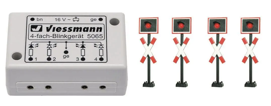 Viessmann 5835 - Andreaskreuze 4 Stück mit Blinkelektronik H0 1:87