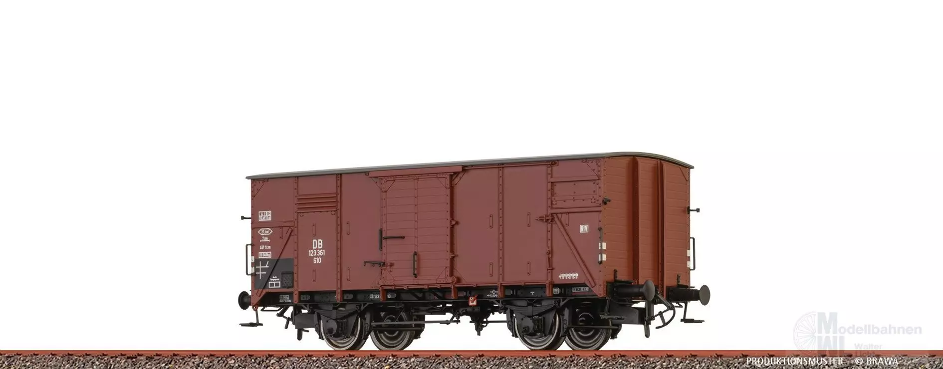 Brawa 51248 - Güterwagen ged. DB Ep.III 123 361 H0/GL