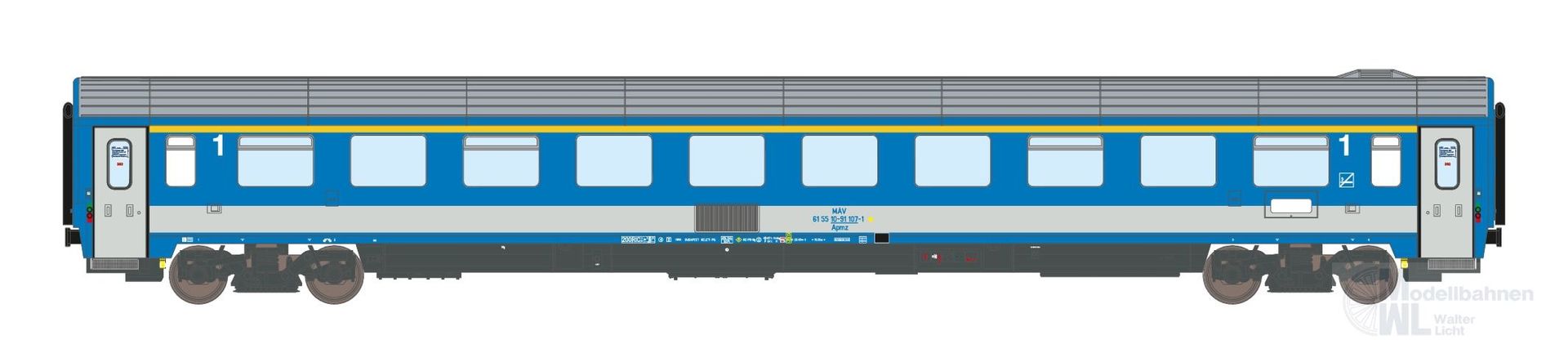 ASM 195501 - Personenwagen MAV Ep.V Apmz 10-91 1.Kl. EC25/24 N 1:160 ASM 195501 - Personenwagen MAV Ep.V Apmz 10-91 1.Kl. EC25/24 N 1:160