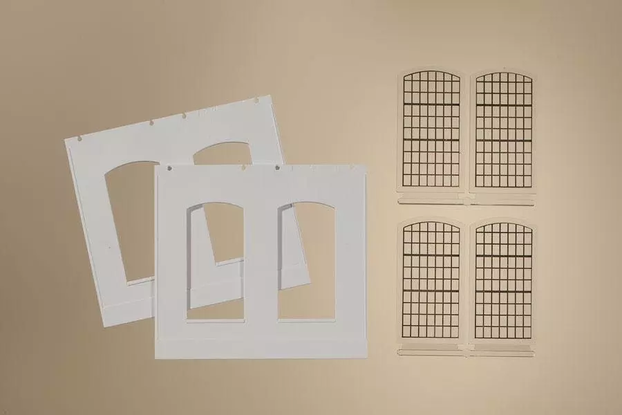 Auhagen 80703 - Wände 2326D geputzt, Industriefenster E H0 1:87