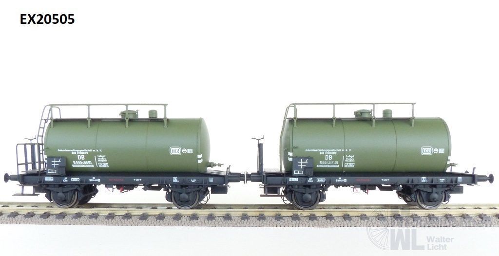 Exact Train 20505 - Kesselwagen Set DB Ep.III 24m3 Uedinger Kesselwagen IVG Grün 2.tlg. H0/GL Exact Train 20505 - Kesselwagen Set DB Ep.III 24m3 Uedinger Kesselwagen IVG Grün 2.tlg. H0/GL