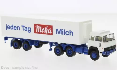 Brekina 83278 - Magirus 3-Achs-SZM mit Auflieger Moha H0 1:87