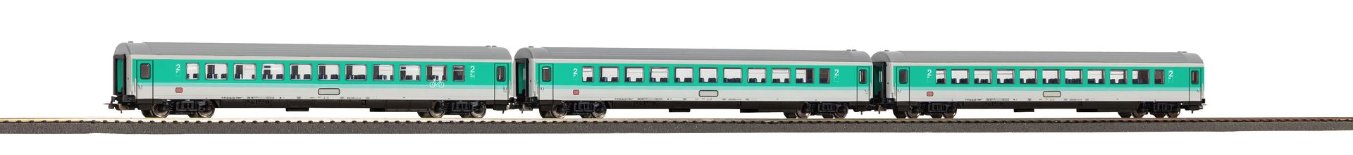 Piko 72260 - Personenwagen Set DB Ep.IV 3.tlg. mintgrün H0/GL