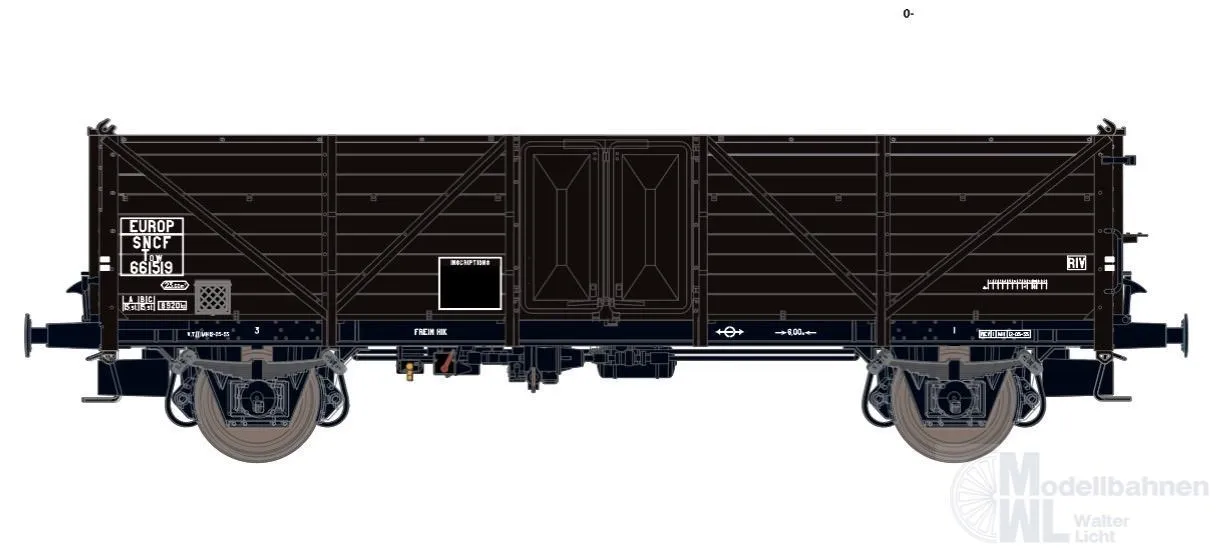 Exact Train 20349 - Güterwagen offen SNCF Ep.III Klagenfurt Blechtür H0/GL