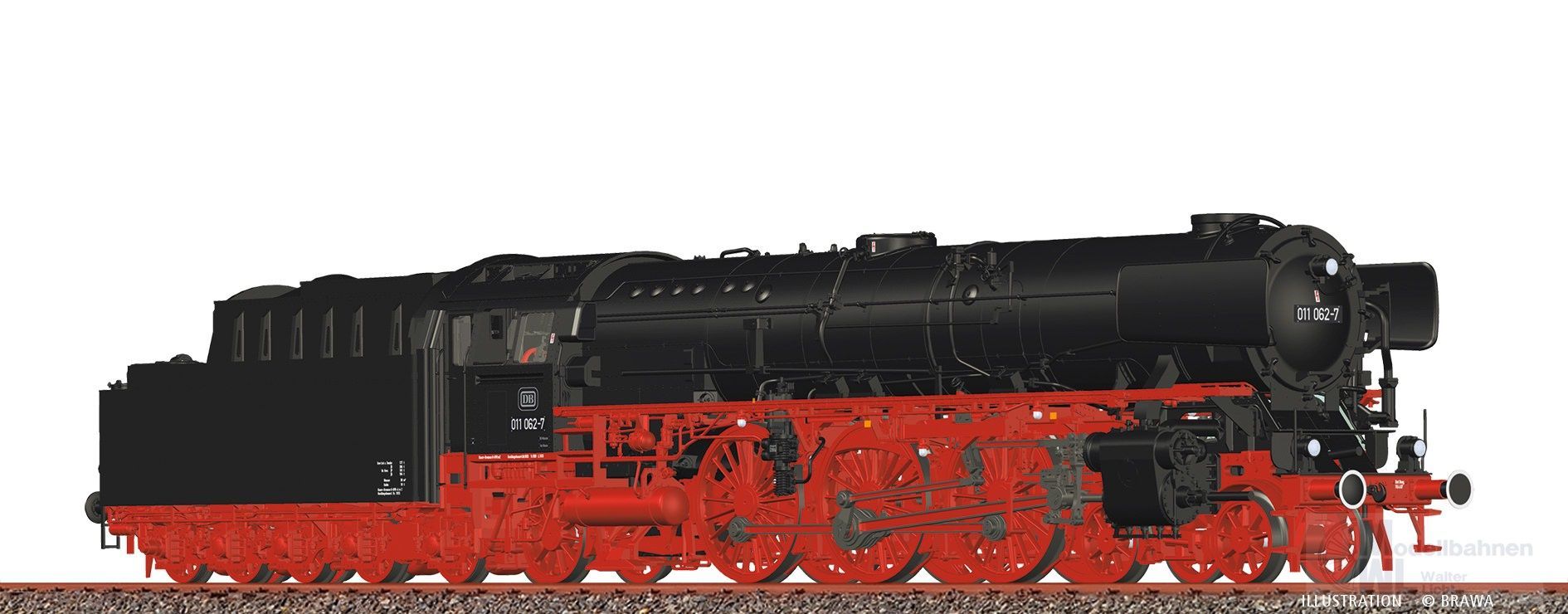 Brawa 70132 - Dampflok BR 011 062-7 DB Ep.IV H0/GL
