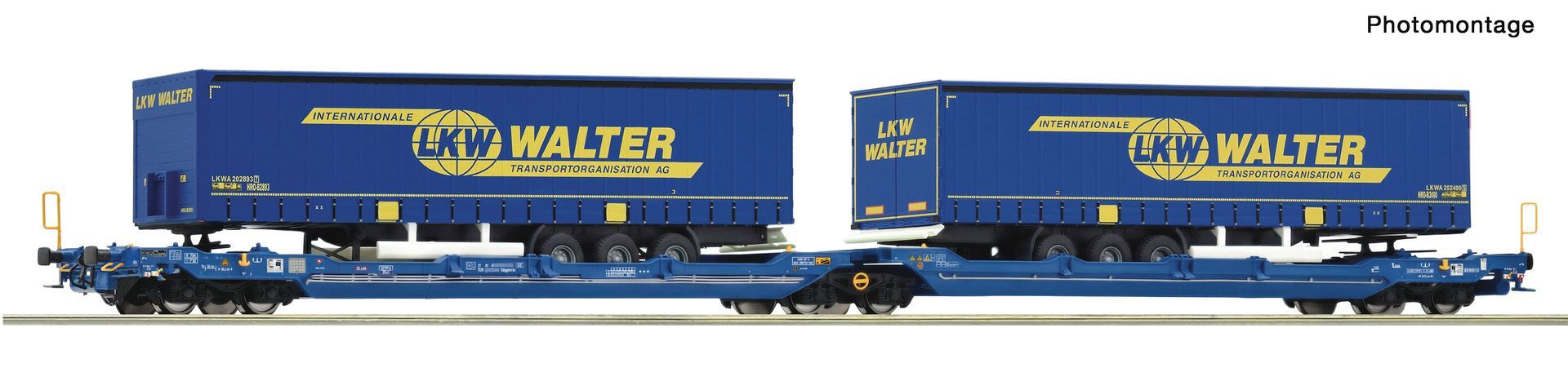 Roco 6600482 - Doppeltaschen-Tragwagen T3000 VTG + LKW-Walter