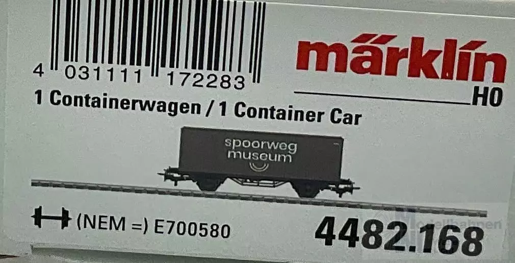 Märklin 4482.168 - MÄRKLIN - Sonderwagen Containerwagen spoorweg museum H0/WS