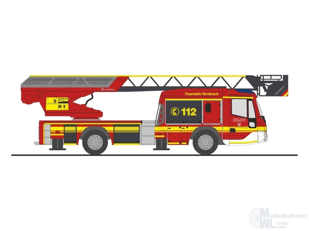 Rietze 71125 - Magirus DLK 32 n.B. FW Hersbruck H0 1:87
