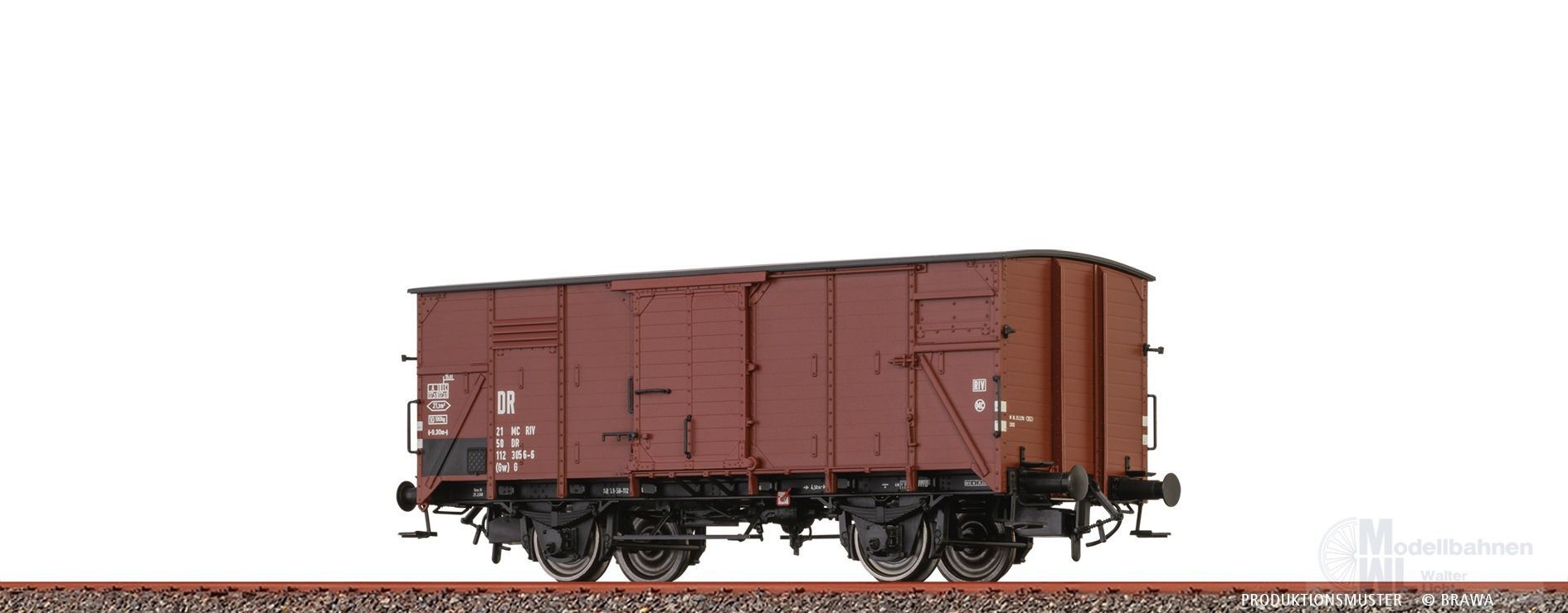 Brawa 51254 - Güterwagen ged. DR Ep.IV (Gw) G H0/GL