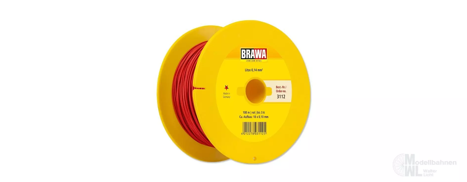 Brawa 3112 - Litze rot 100 Meter