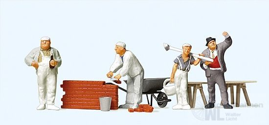 Preiser 10251 - Maurer mit Zubehör H0 1:87