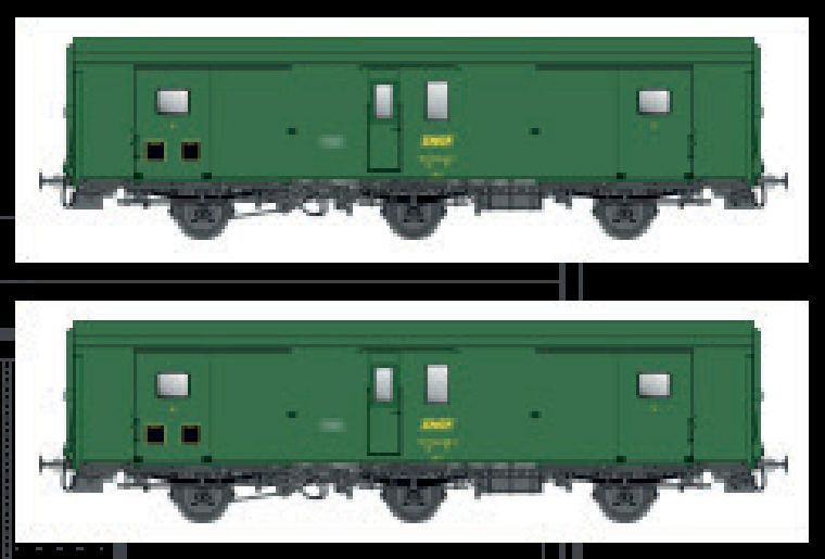 LS Models MW108 - Packwagen Set SNCF Ep.IVa Dd2 Schlußlicht H0/GL