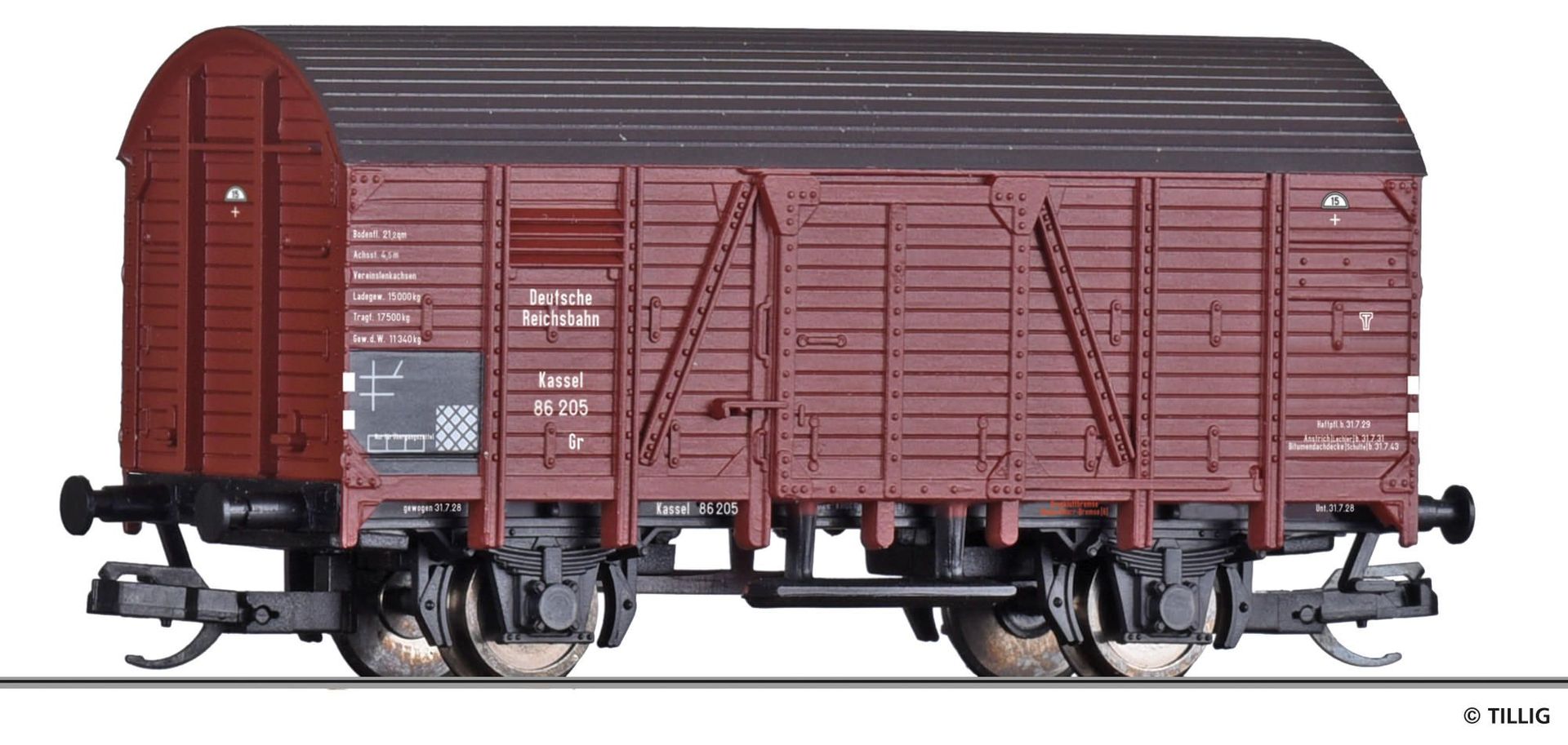 Tillig 17121 - Güterwagen gedeckt DRG Ep.II Gr Kassel TT 1:120