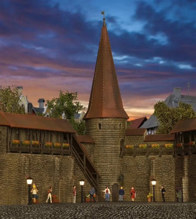 Kibri 38915 - Stadtmauer mit Rundturm in Weil H0 1:87