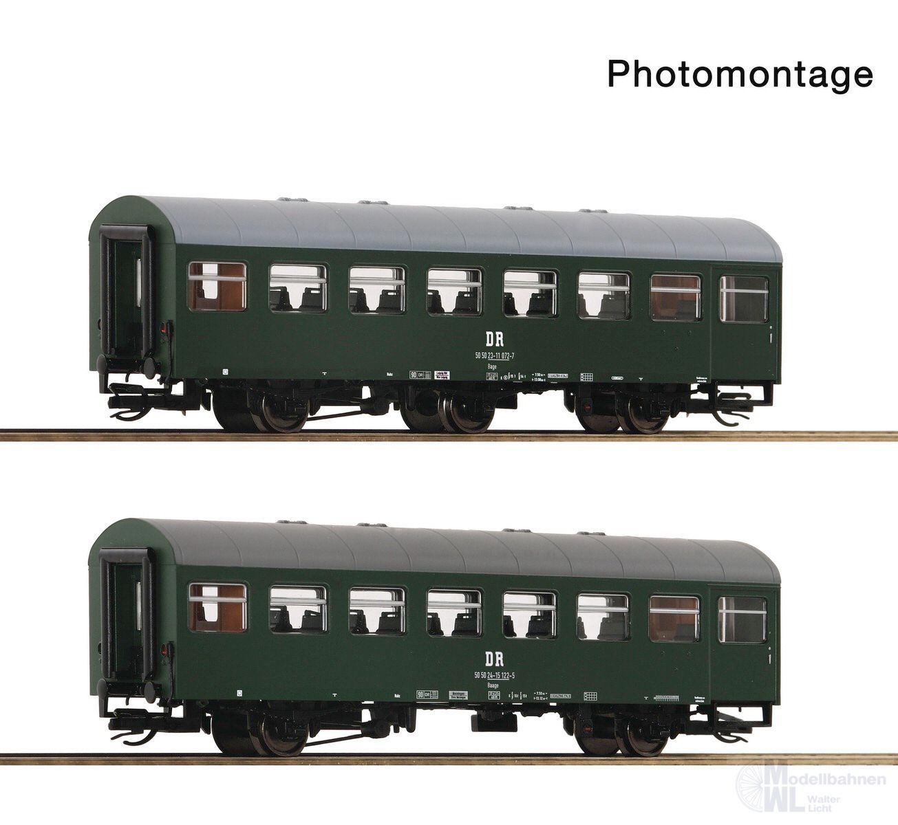 Roco 6280064 - Rekowagen Set DR Ep.IV 2.tlg. 1.Betr.Nr. TT 1:120