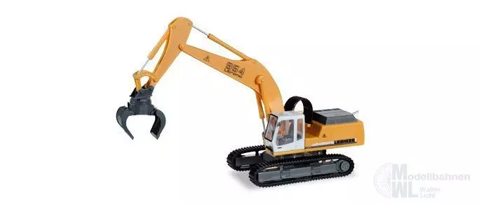 Herpa 308908 - Liebherr Raupenbagger 954 Litronic mit Sortiergreifer H0 1:87