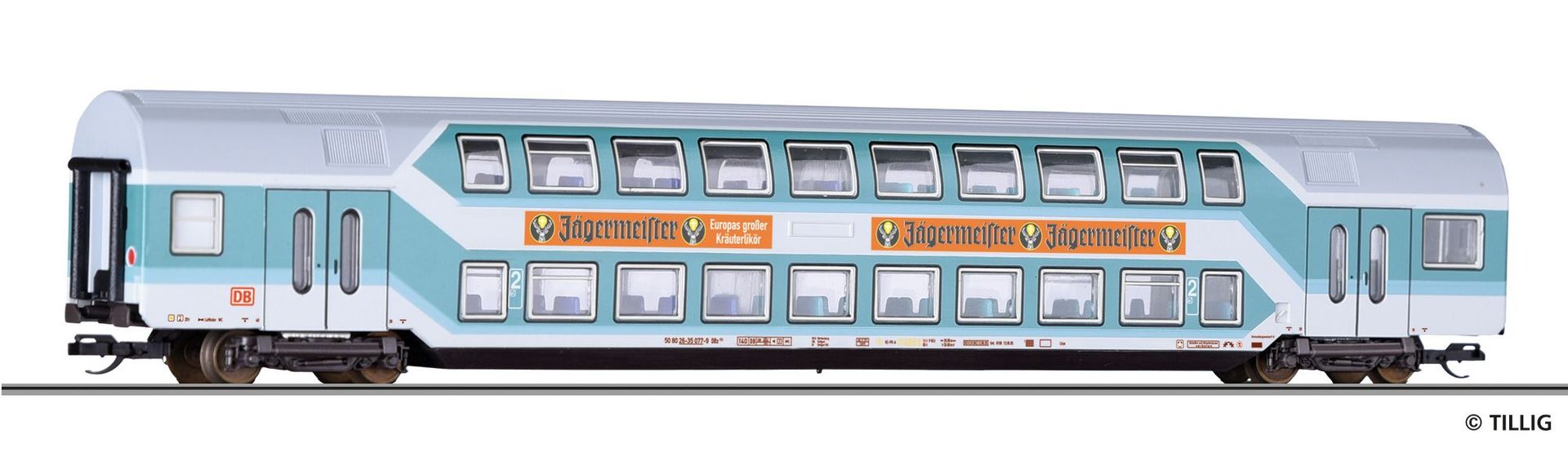 Tillig 16805 - Doppelstockwagen DB AG Ep.V 2.Kl. DBz 750 Jägermeister TT 1:120