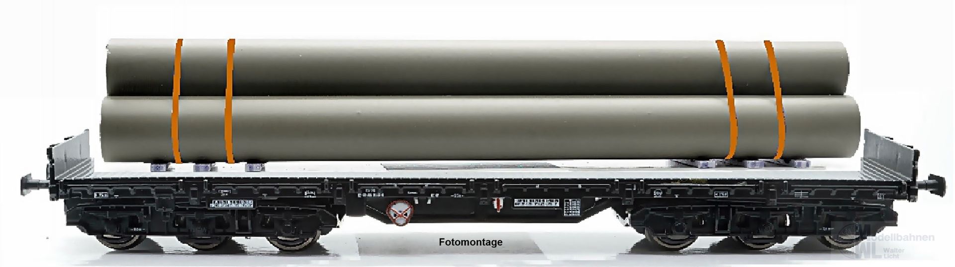 NPE NW22968 - Schwerlastwagen DB Ep.IV Samms-u 454 beladen mit Röhren H0/GL