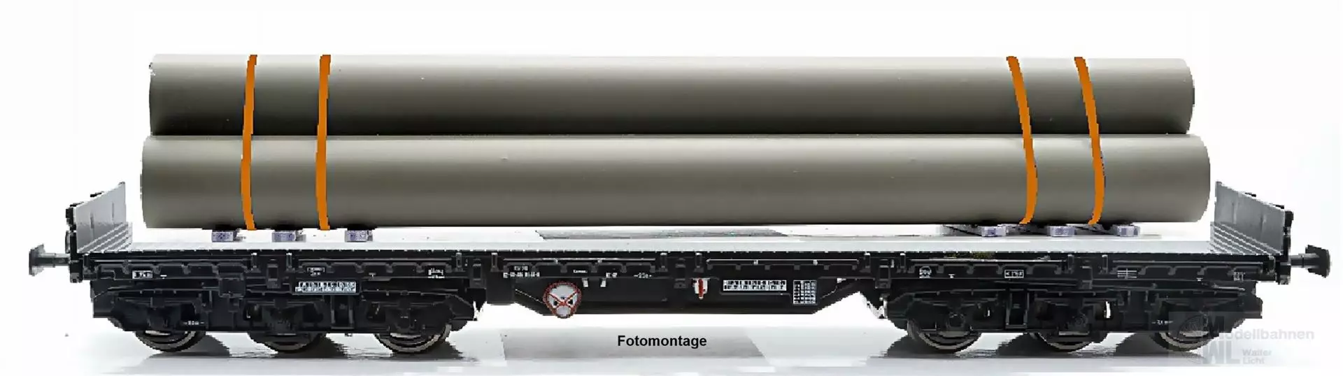NPE NW22968 - Schwerlastwagen DB Ep.IV Samms-u 454 beladen mit Röhren H0/GL