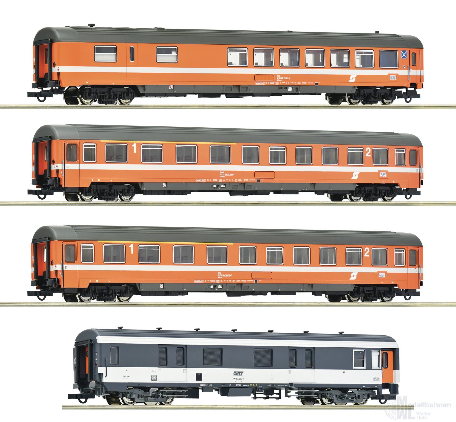 Roco 6200077 - Personenwagen Set ÖBB/SNCF Ep.IV 4.tlg. Arlberg-Express 1 H0/GL