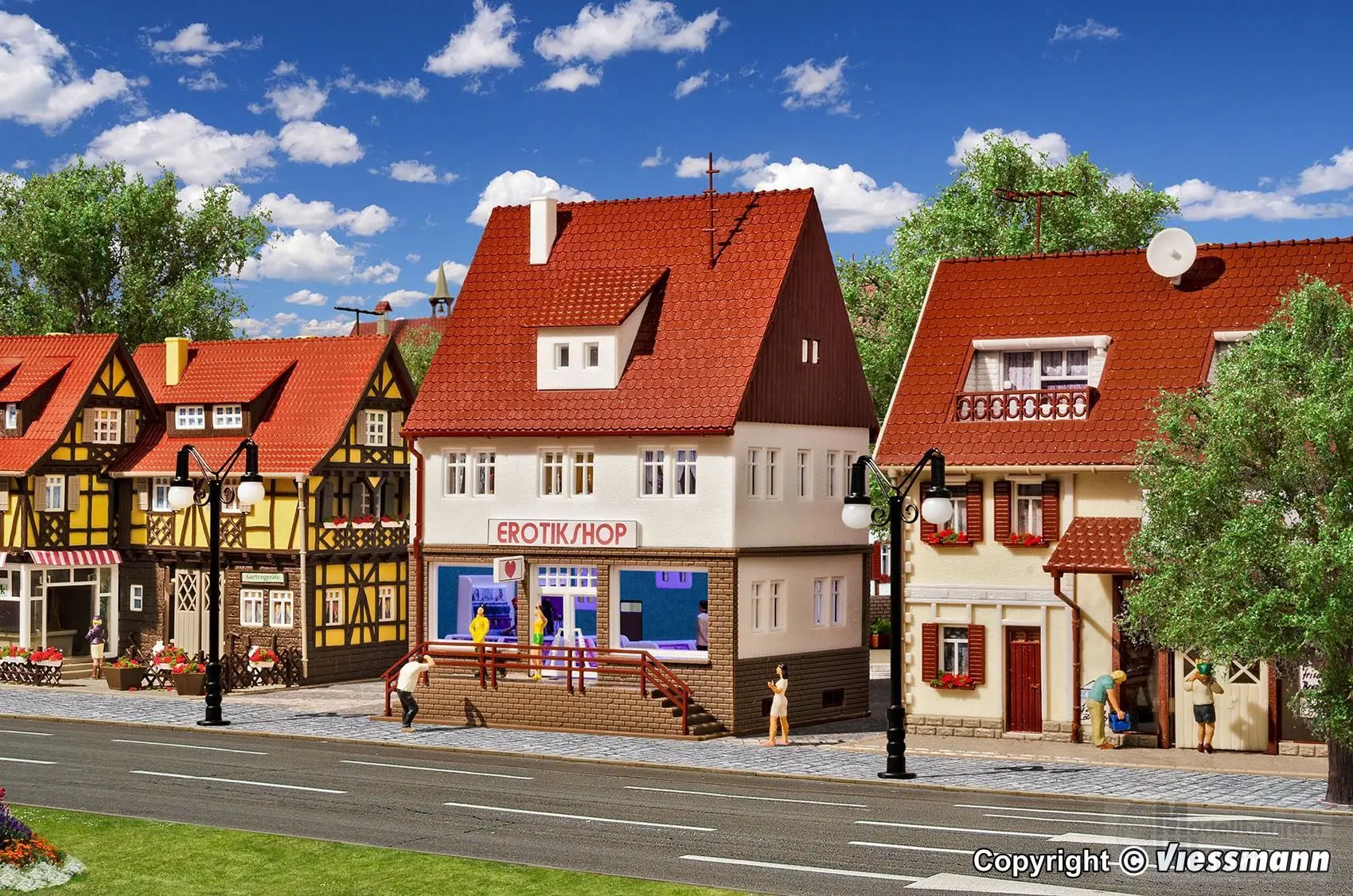 Vollmer 43870 - Erotikshop mit Einrichtung und Beleuchtung H0 1:87