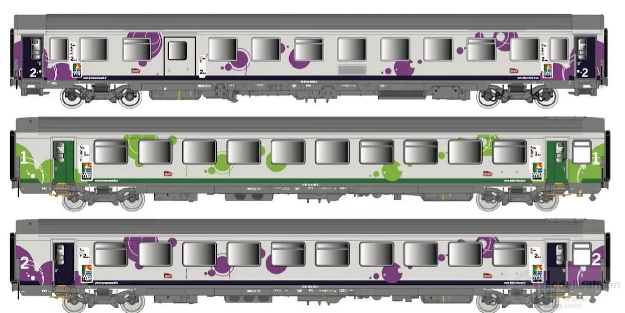 LS Models 41221 - Personenwagen Set SNCF Ep.VI 3.tlg. H0/GL