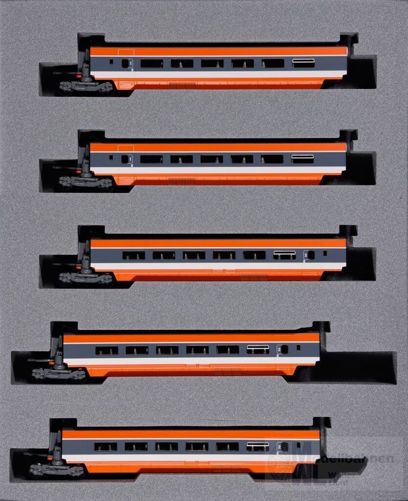 Kato 10-2084 - Ergänzungswagen TGV Sud-Est SNCF Ep.IV 5.tlg. Zug 84 Dieppe N 1:160