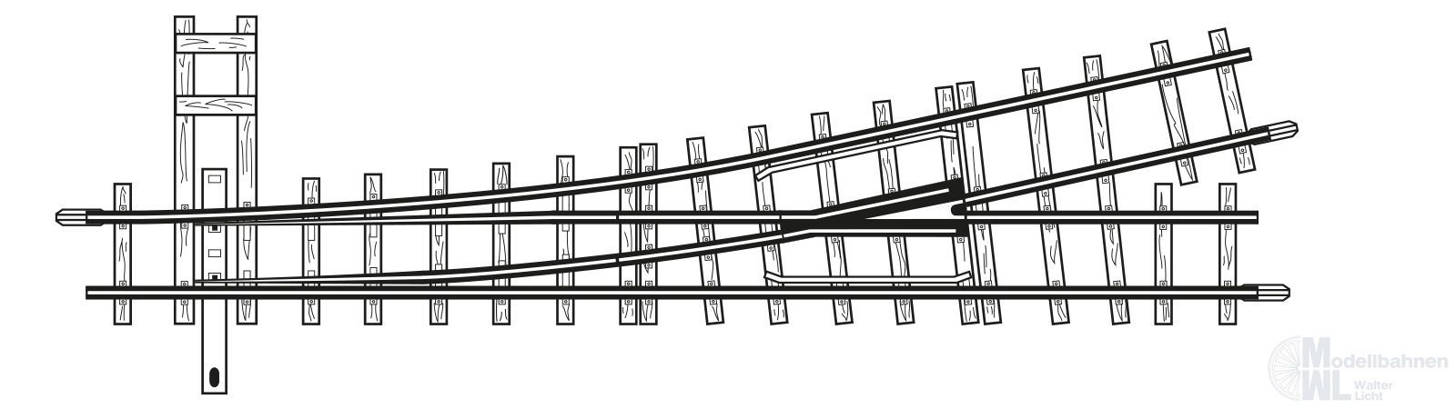 Bemo 4011000 - Weiche links 12° 147 mm R 515 H0e