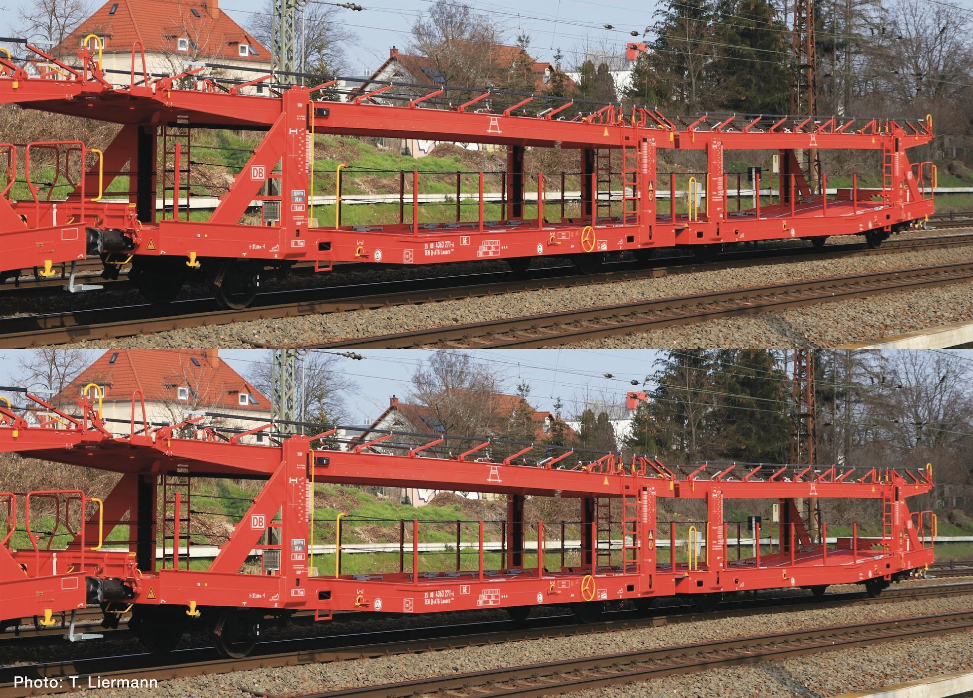 Roco 6600409 - 2er Set Autotransportwagen Laaers DB AG rot