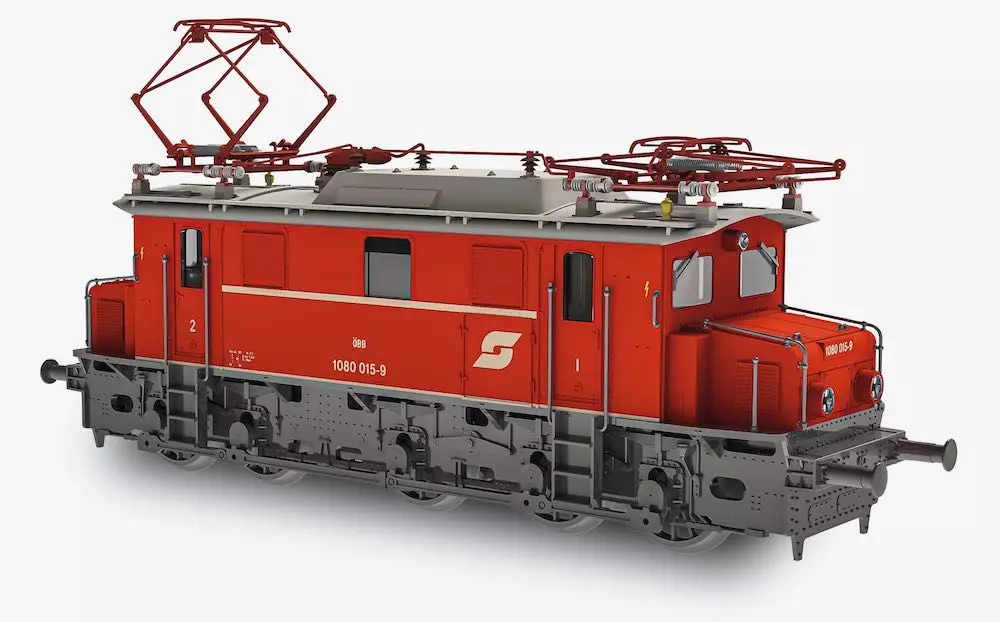 Jägerndorfer Modellbahn 11100 - E-Lok Rh 1080 ÖBB Ep.IV rot H0/WS