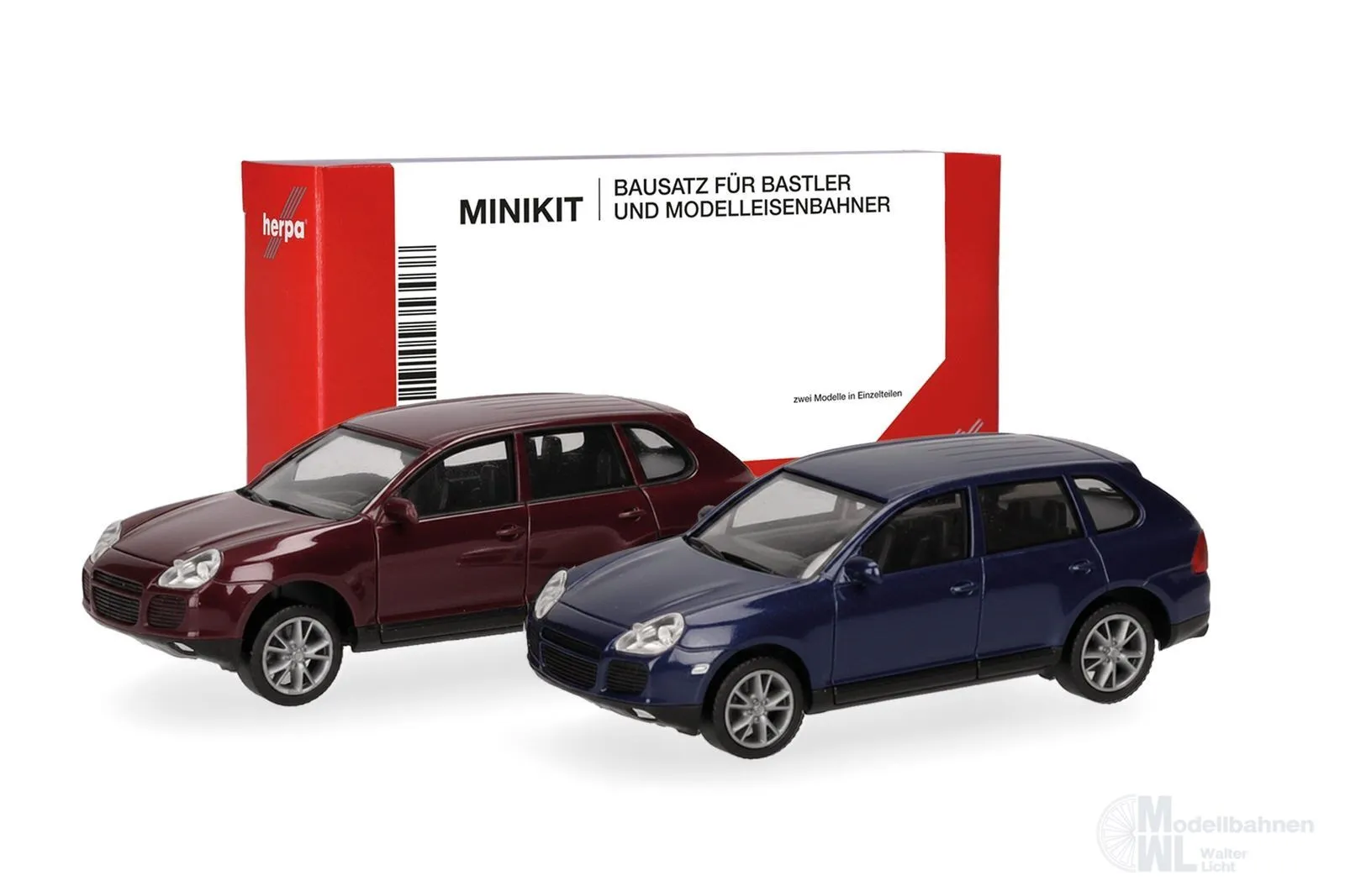 Herpa 012836-003 - MiKi Porsche Cayenne Turbo rot/meerblau H0 1:87