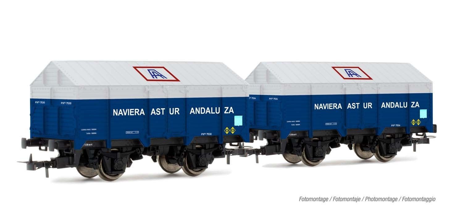 Electrotren 6010 - Güterwagen Set R.N. Ep.III 2.tlg. Naviera Astur Andaluza H0/GL