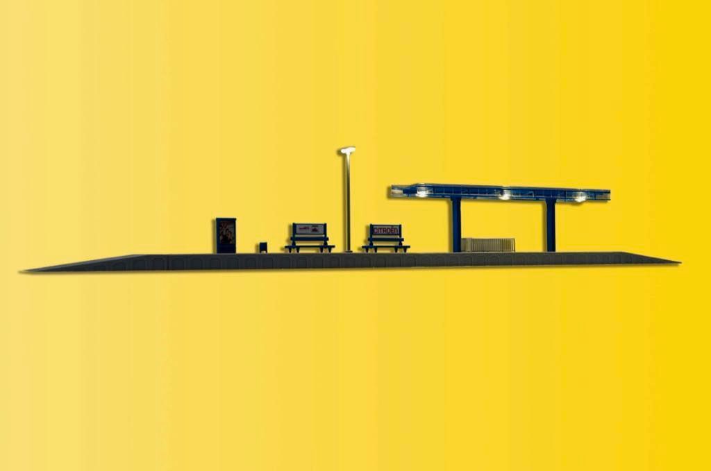 Kibri 39557 - Moderner Bahnsteig mit LED-Beleuchtung H0 1:87