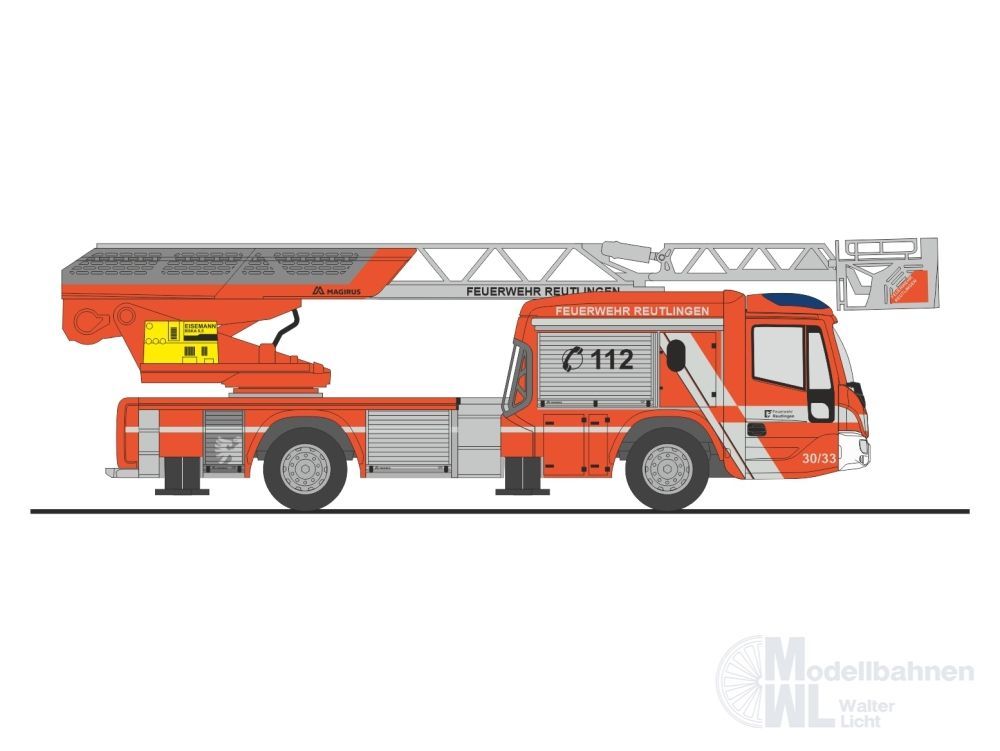 Rietze 71118 - Magirus DLK 32 n.B. FW Reutlingen H0 1:87