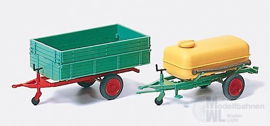 Preiser 17917 - Einachsanhänger mit Ladeprits H0 1:87 Preiser 17917 - Einachsanhänger mit Ladeprits H0 1:87