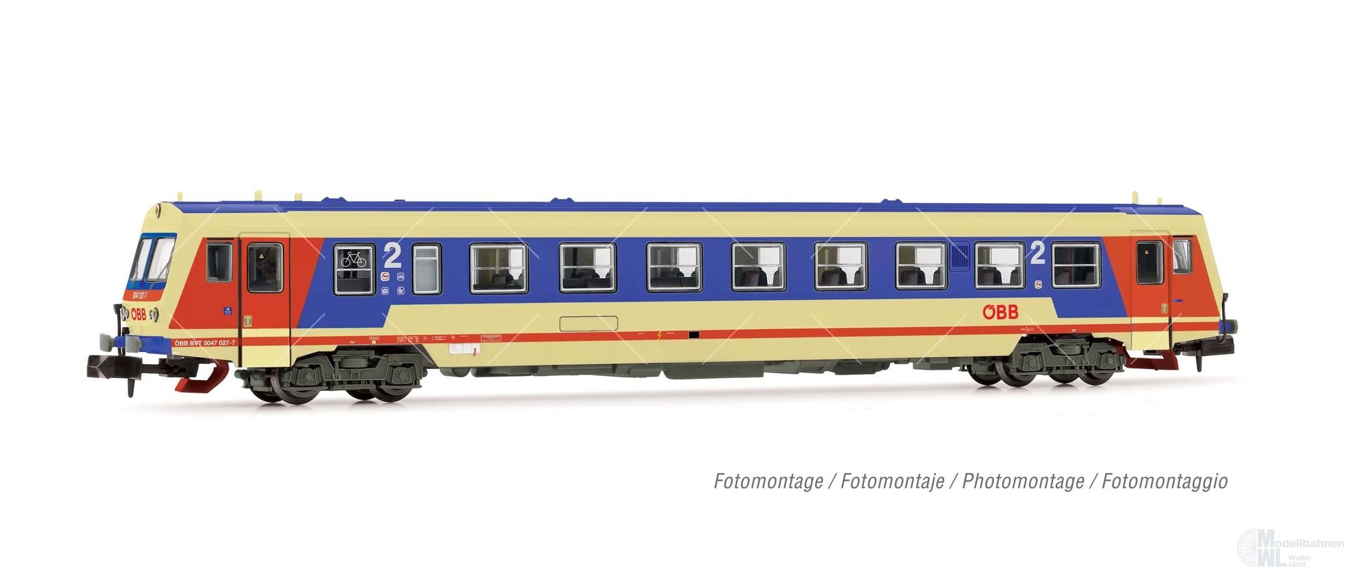 Arnold 2522 - Triebwagen BR 5047 ÖBB Ep.IV/V gr,blau/beige N 1:160