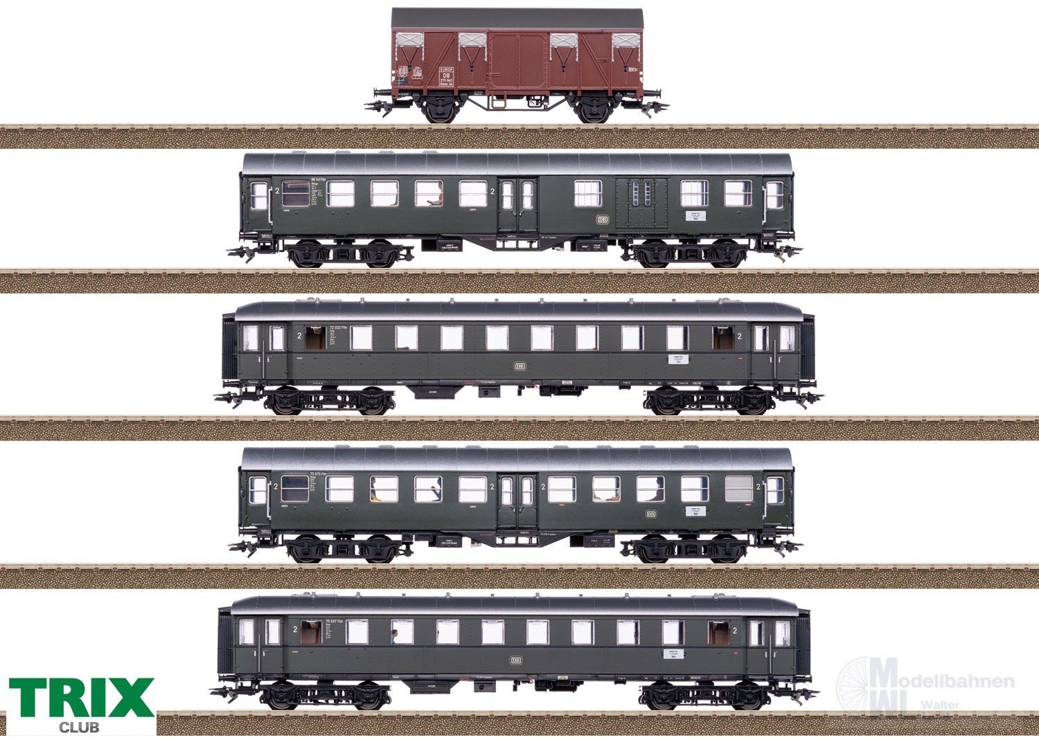 Trix 23508 - PROFI-CLUB Wagen-Set zur BR 66 002 DB Ep.III H0/GL