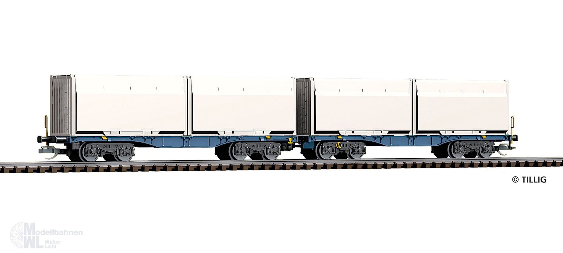 Tillig 15080 - Doppeltragwagen InnoWaggon Ep.VI WoodTainer TT 1:120