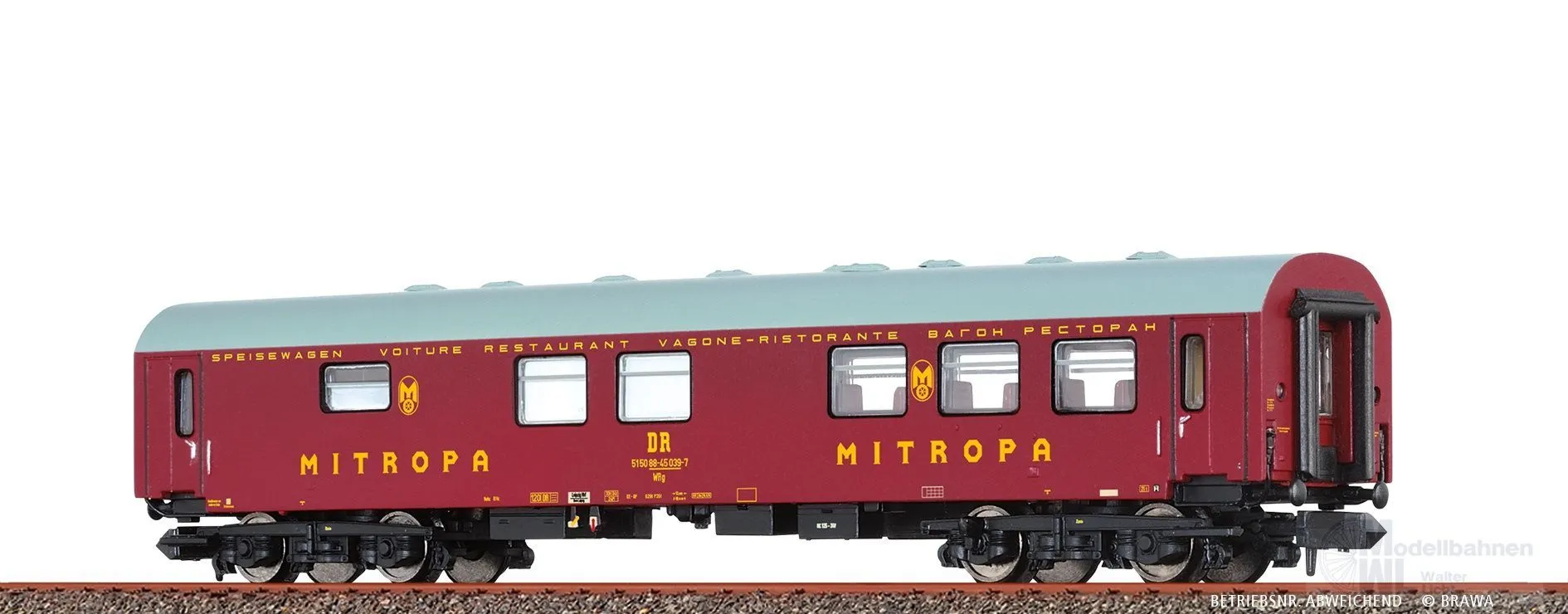 Brawa 65090 - Speisewagen WRge DR Ep.IV N 1:160