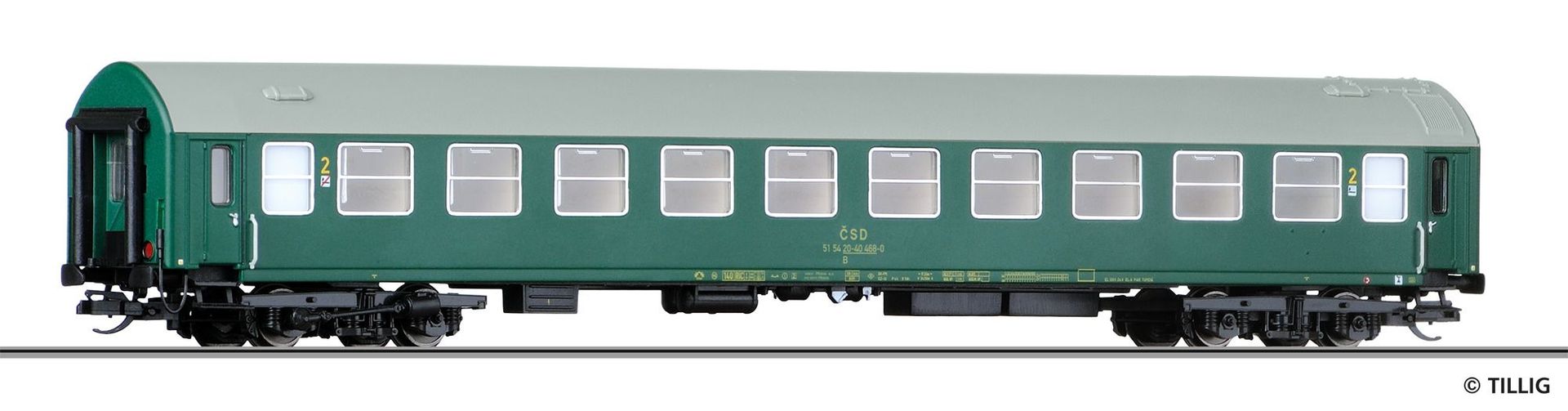 Tillig 16411 - Personenwagen CSD Ep.IV 2.Kl. Typ Y TT 1:120